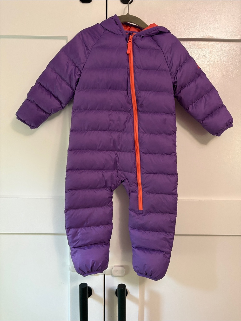 LL Bean One-Piece Snowsuit with Orange Zip